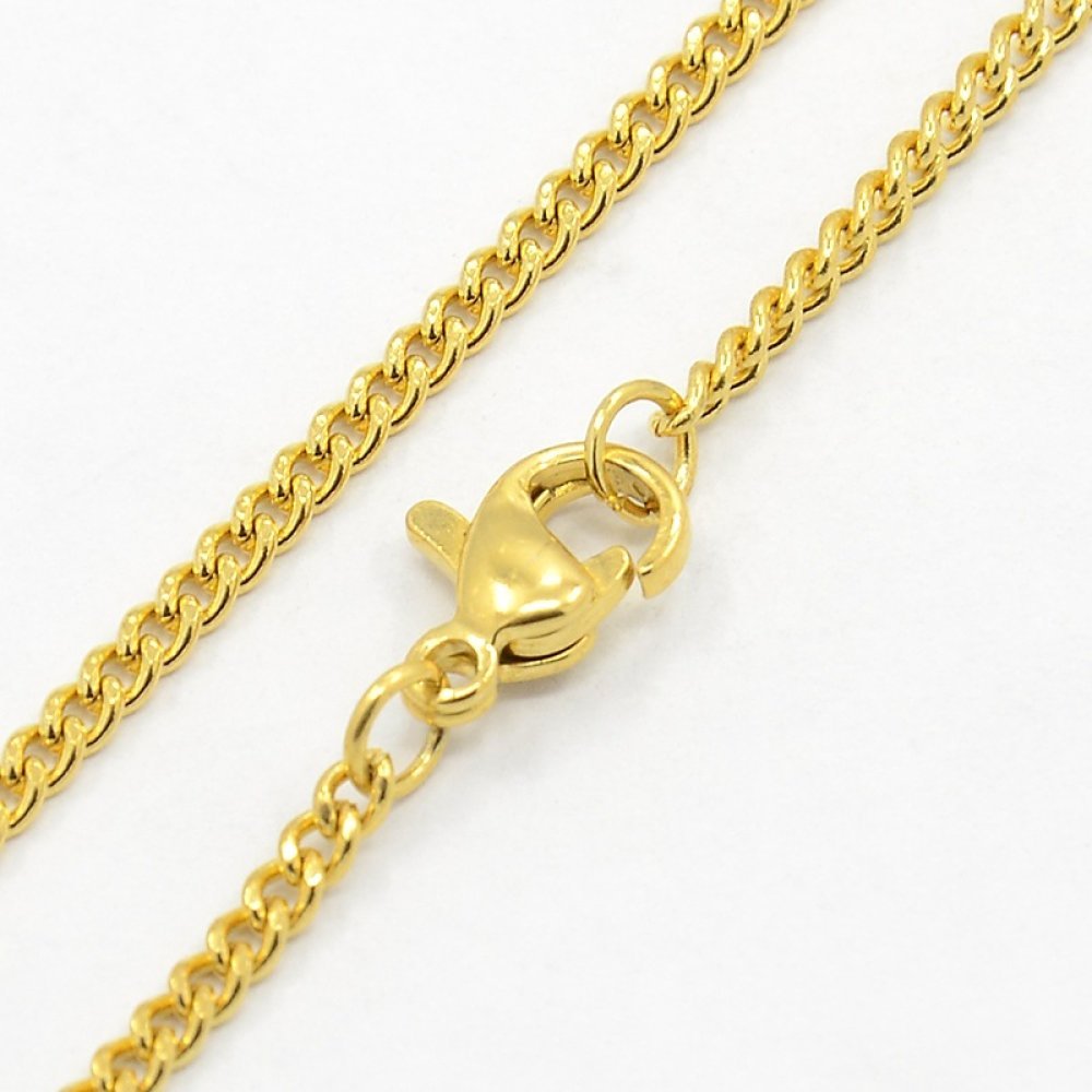 Collana N°14 in acciaio inox 50 cm Oro