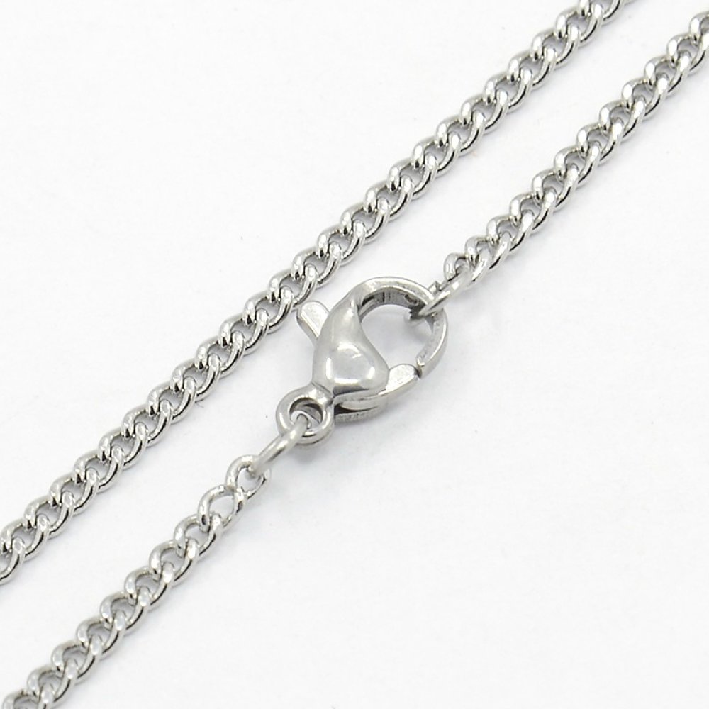 Collana N°14 in acciaio inox 50 cm Argento