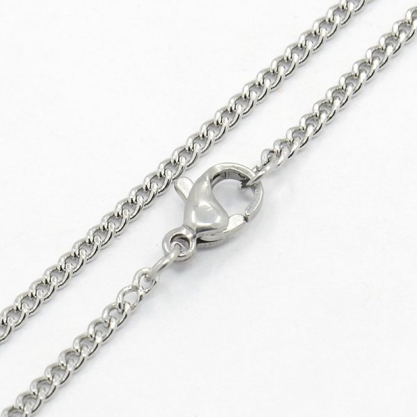 Collana N&deg;14 in acciaio inox 50 cm Argento
