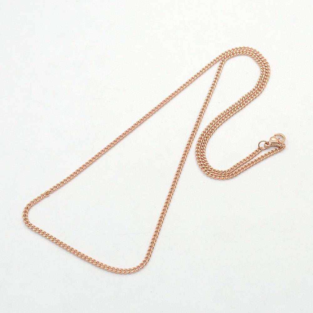 Collana N°14 in acciaio inossidabile 50 cm (22") Oro rosa