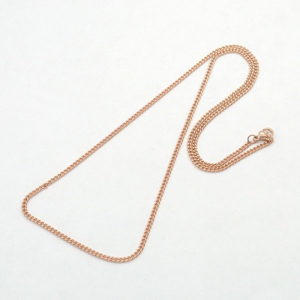 Collana N&deg;14 in acciaio inossidabile 50 cm (22") Oro rosa