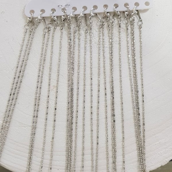 Collier chaine boule M&eacute;tal Argent&eacute; N&deg;01 de 80 cm