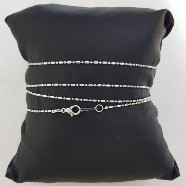 Collier chaine boule M&eacute;tal Argent&eacute; N&deg;01 de 80 cm