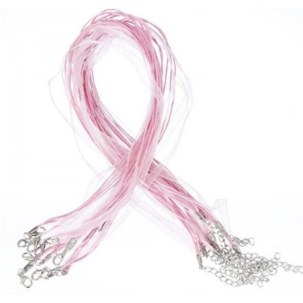 Collana con nastro di organza N&deg;03 e cordoncino cerato