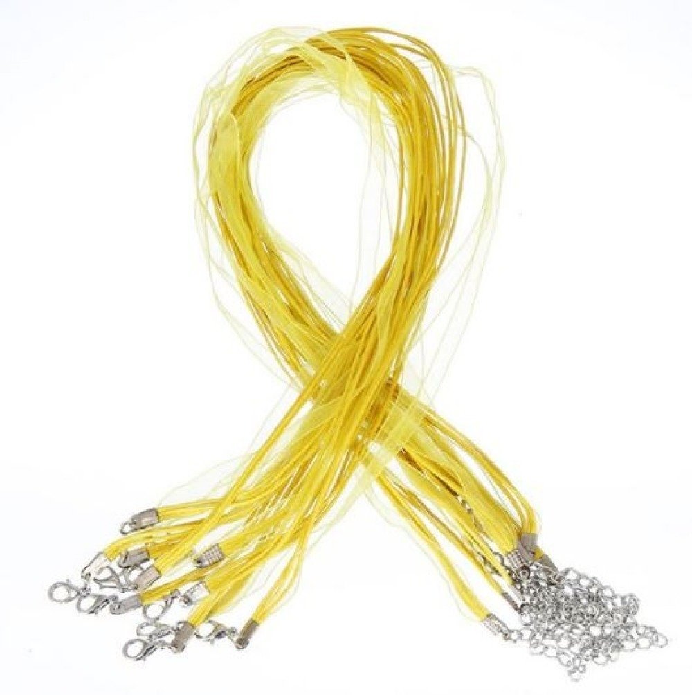 Collana con nastro di organza N°05 e cordoncino cerato