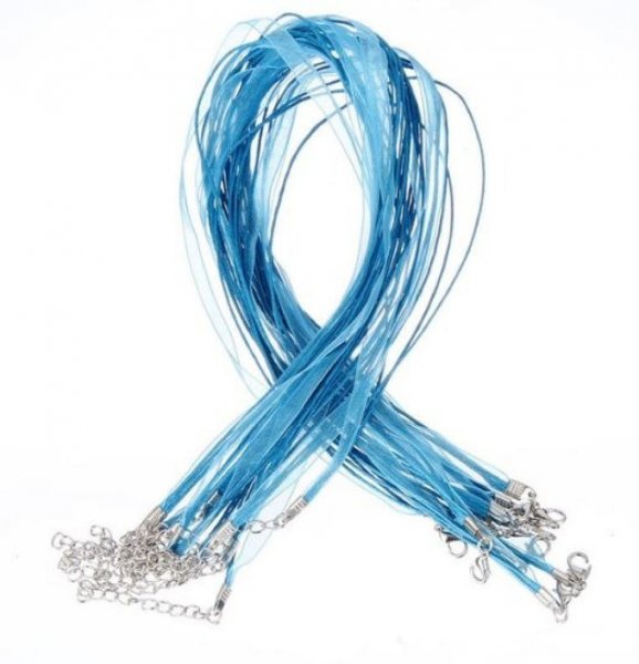 Collana con nastro di organza N&deg;08 e cordoncino cerato