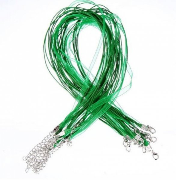 Collana con nastro di organza N&deg;09 e cordoncino cerato