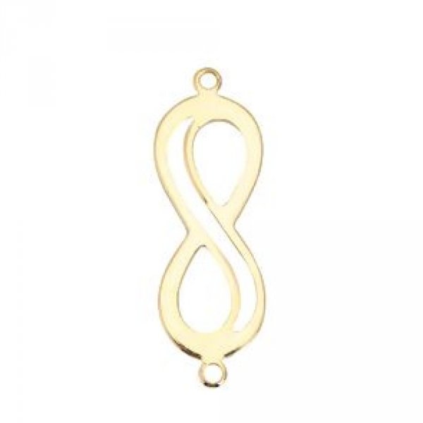 Connettore con simbolo "Infinity" in rame placcato oro 18 carati