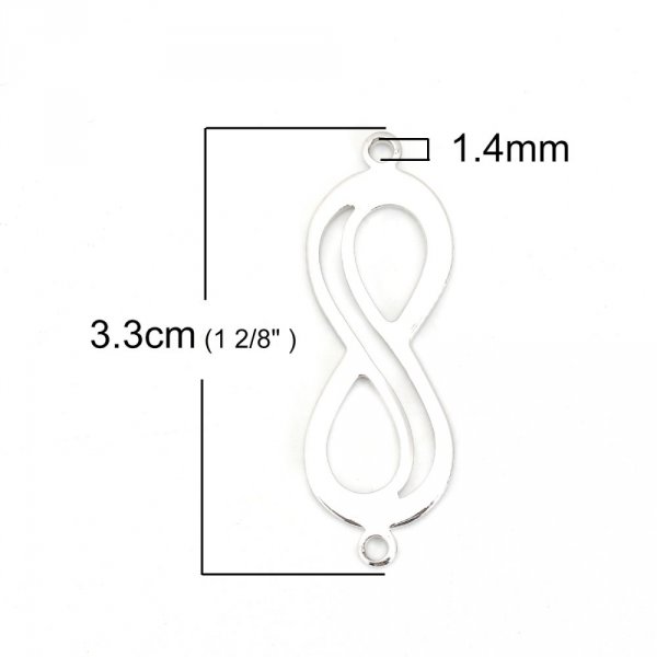 Connettore simbolo "Infinito" in rame platino 18 ct.