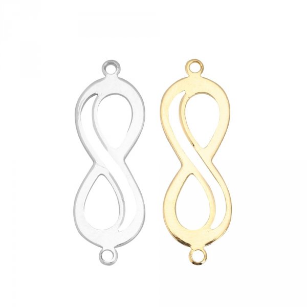 Connettore simbolo "Infinito" in rame platino 18 ct.