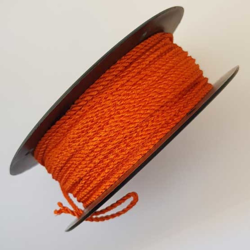 Cordon Rond Tressé 2 mm Orange N°04