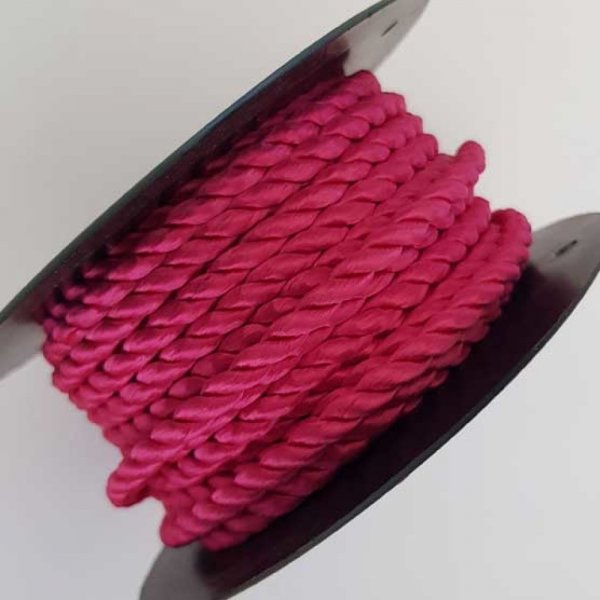 Cordon Rond Tress&eacute; 5 mm Fushia N&deg;01