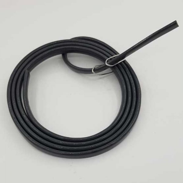 Cordon vernis plat 06 mm gris fonc&eacute; x 10 cm