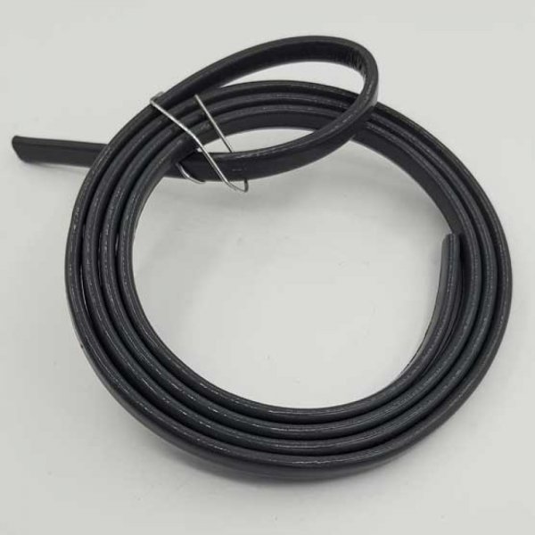 Cordon vernis plat 06 mm gris fonc&eacute; x 1 m&egrave;tre