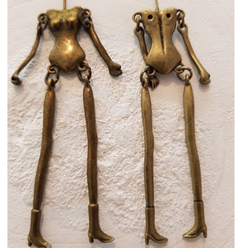 Corpo di bambola in metallo, colore bronzo 12,5 cm