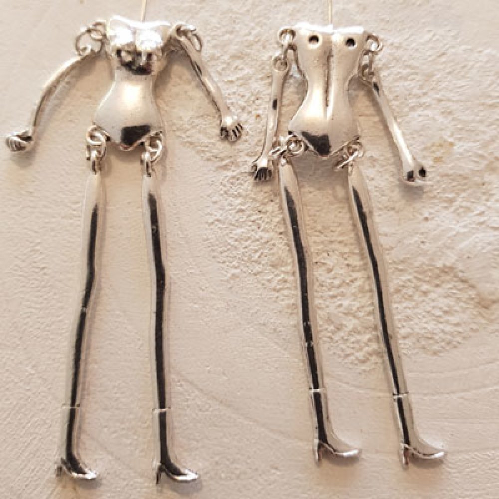 Corpo di bambola in metallo, colore argento 9 cm