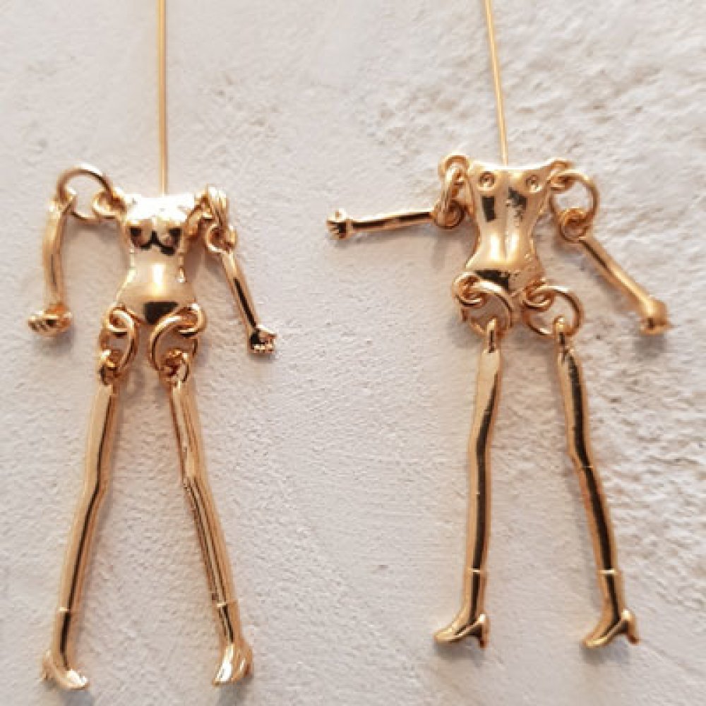 Corpo di bambola in metallo, colore oro 9 cm