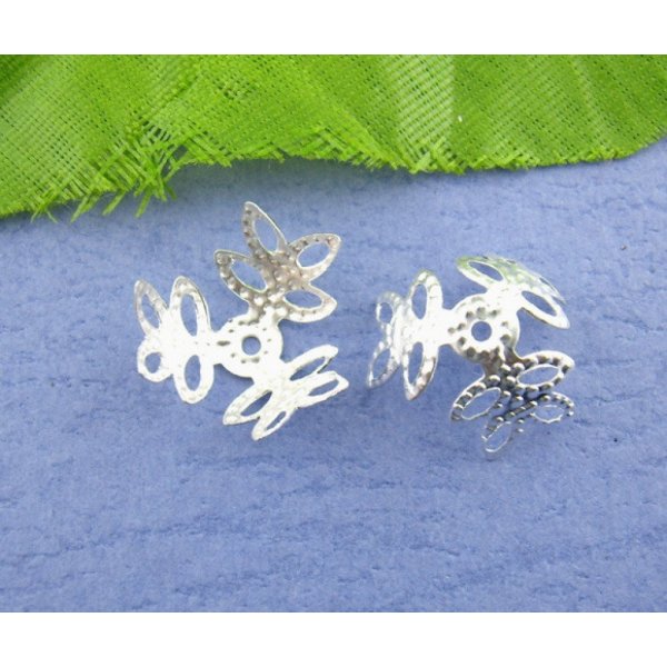 Ciotola in lega con fiori d'argento filigranati x 300