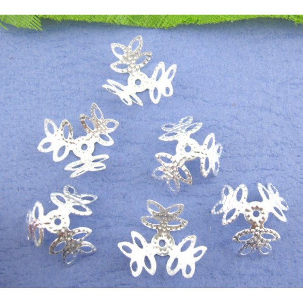 Ciotola in lega con fiori d'argento filigranati x 300