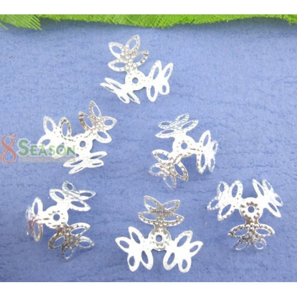 Ciotola in lega con fiori d'argento filigranati x 300