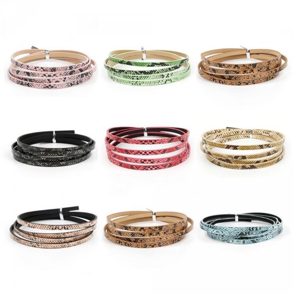 Pelle 05 mm Modello pelle di serpente nero 1 metro