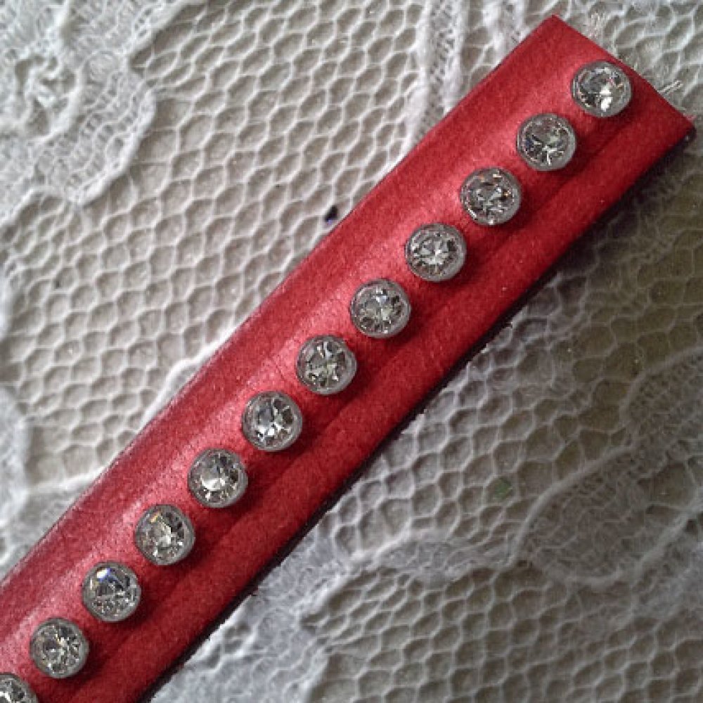 Pelle B-Red 10 mm Swarovski Strass per 20 cm