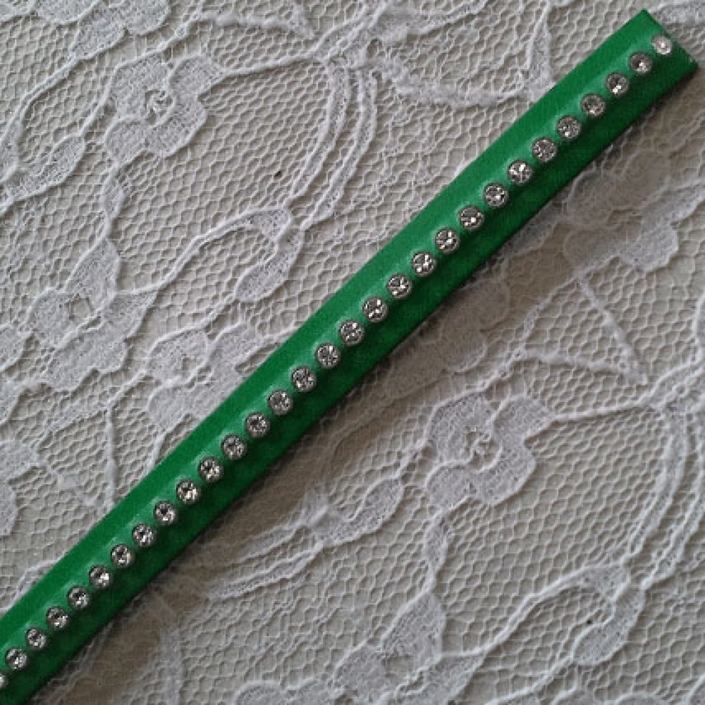 Pelle B-Verde 10 mm Swarovski Strass per 20 cm