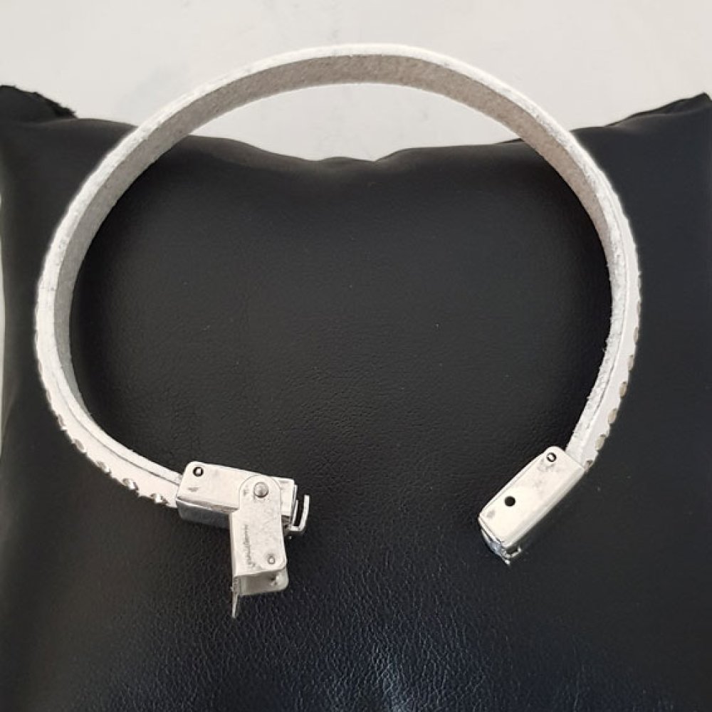 Palla di cuoio cobalto 10 mm con catena a palline nichel free per 20 cm
