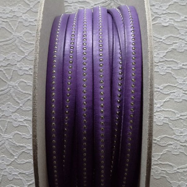 Pelle a palline viola da 10 mm con catena a palline senza nichel per 20 cm
