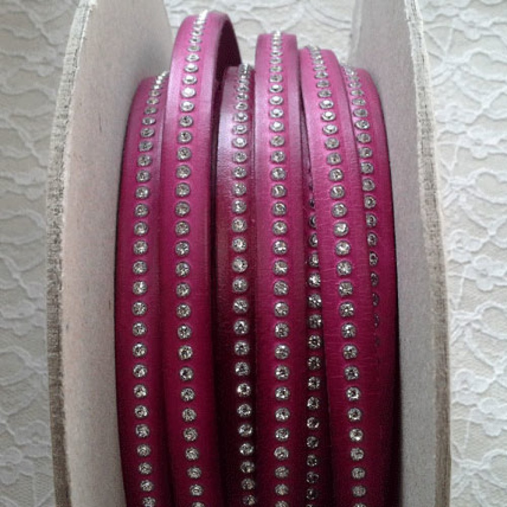 Pelle DD-Fuxia 10 mm Swarovski Strass per 20 cm