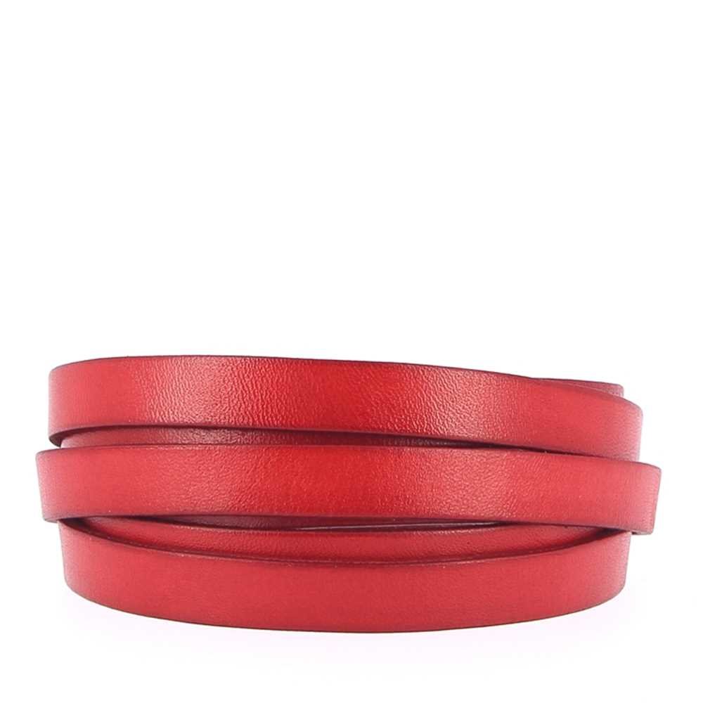 Pelle di vitello rossa piatta 10 mm per 20 cm liscia