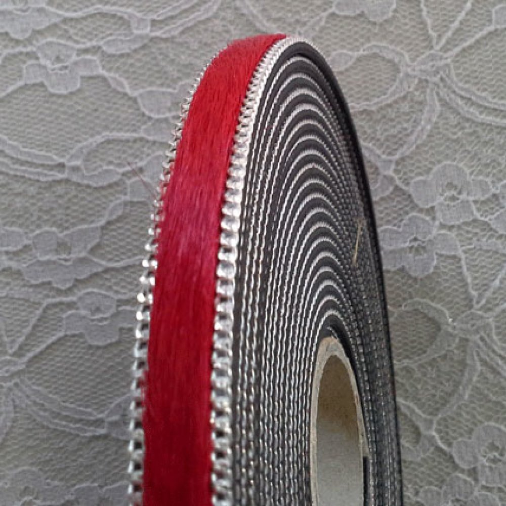 Pelle di vitello rossa piatta 10 mm per 20 cm pelle e catena