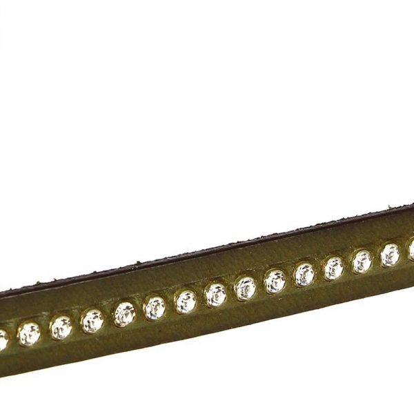 Pelle verde militare 10 mm Swarovski Strass per 20 cm
