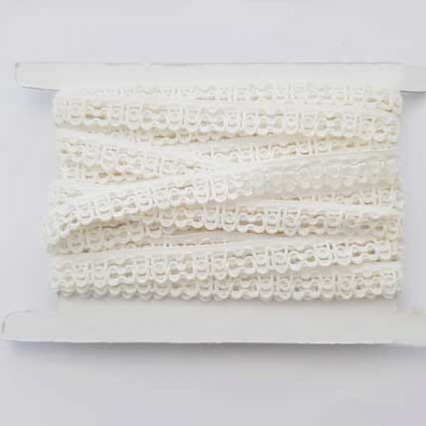 Dentelle Blanc Vague L&eacute;g&egrave;rement &eacute;lastique 15 mm N&deg;01