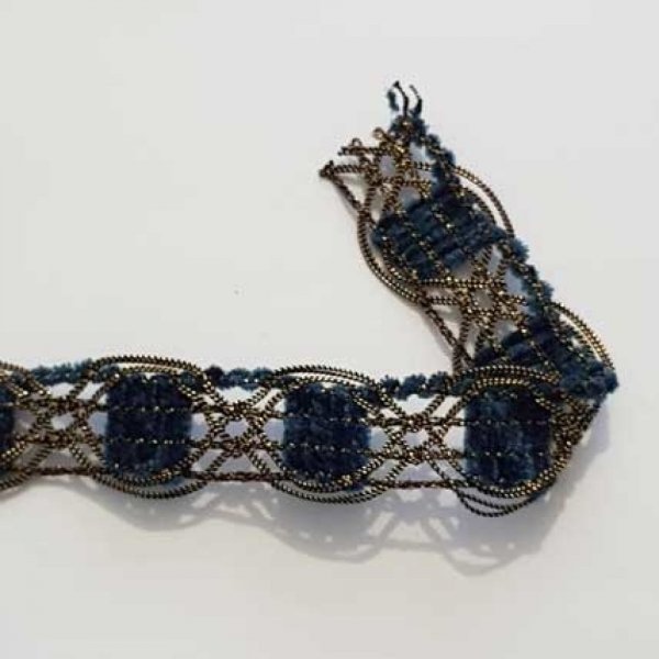 Dentelle Galon N&deg;02 Bleu 20 mm