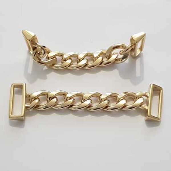 Double Passant 20 mm et chaine en Zamak N&deg;01 Dor&eacute;