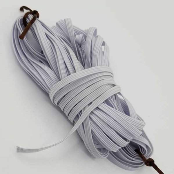 Elastique masque plat 5 mm blanc N&deg;03 x 12 m&egrave;tres - 01