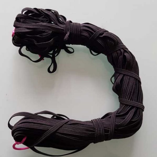 Maschera piatta elastica 5 mm nera n&deg;03 x 25 metri