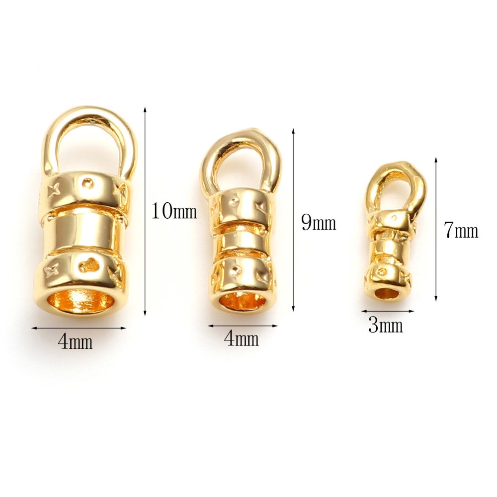 Embout Pour Cordon 7 x 3 mm Plaqué Or 18K