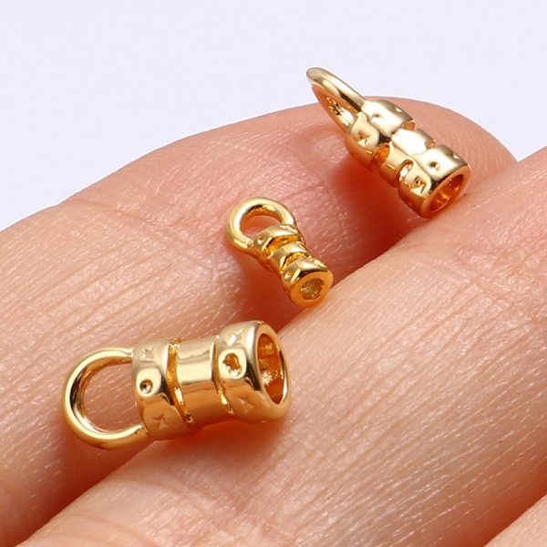 Embout Pour Cordon 9 x 4 mm Plaqu&eacute; Or 18K