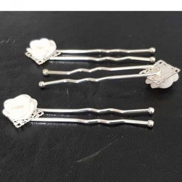 Epingle &agrave; cheveux Blanc mariage N&deg;04