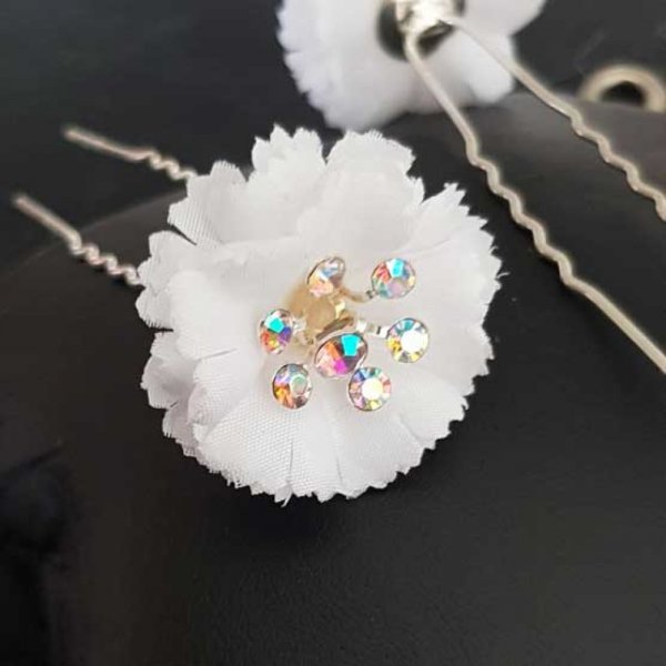 Epingle &agrave; cheveux Blanc mariage N&deg;06