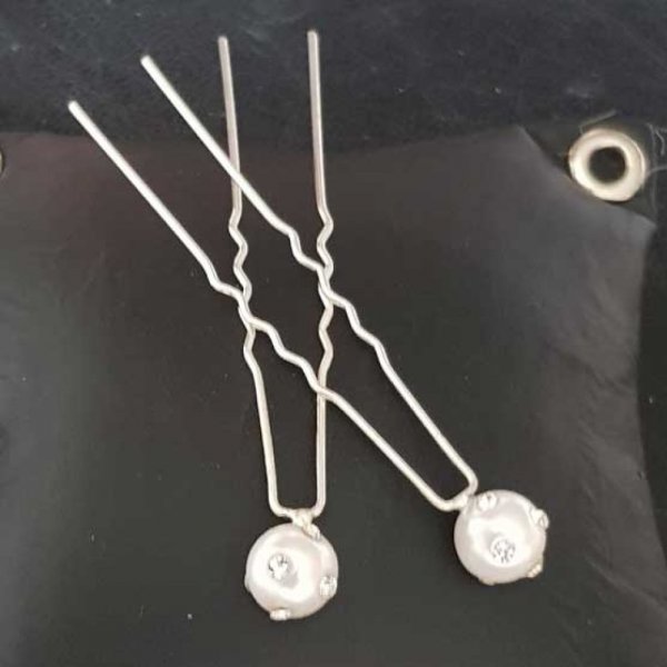 Epingle &agrave; cheveux Blanc mariage N&deg;09