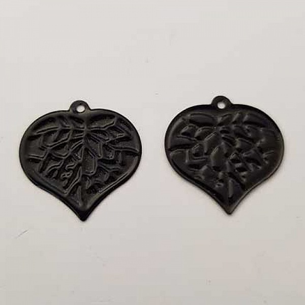 Estampe N&deg;04 Feuille Noir 17 x 17 mm