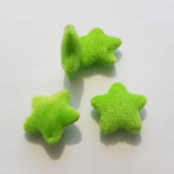 Etoile bomb&eacute; vert feutrine scrapbooking 25mm