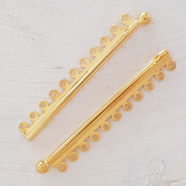 Chiusura dorata a pi&ugrave; file.