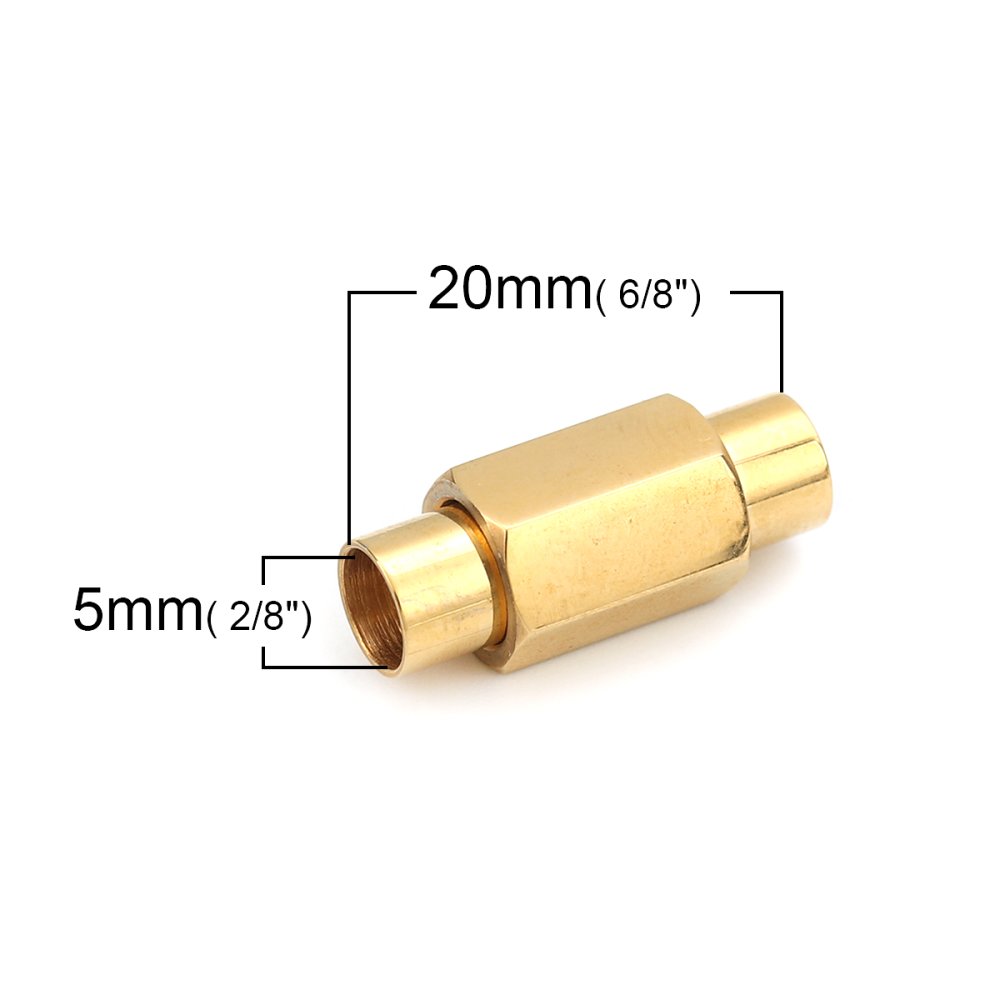 Chiusura magnetica in acciaio inox 05 mm Oro N°01
