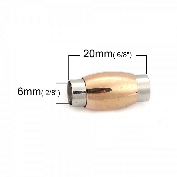 Chiusura magnetica in acciaio inox 06 mm Argento/Champagne N&deg;07