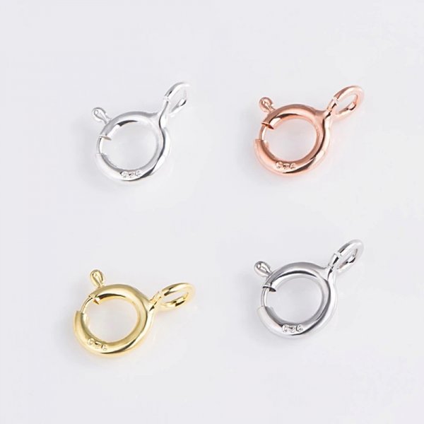 Chiusura a molla rotonda in argento 925 N&deg;01