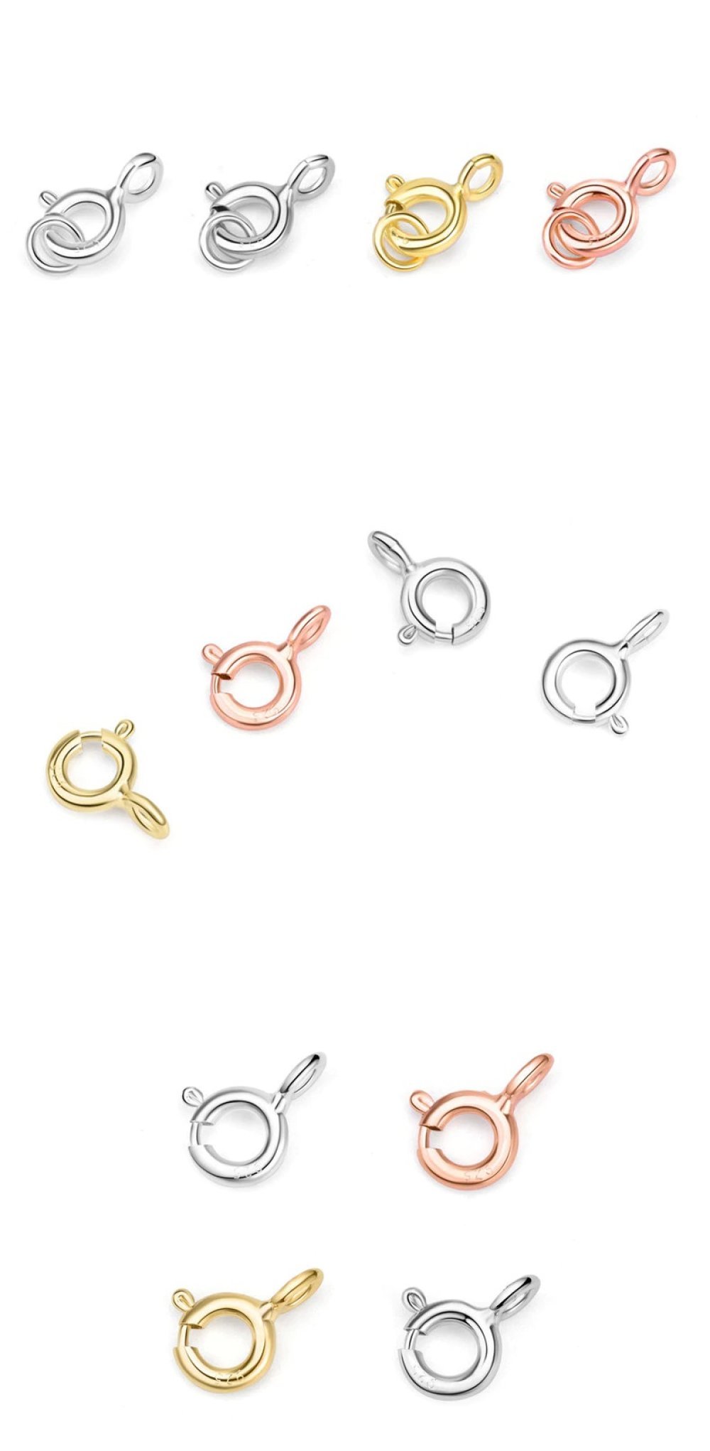 Chiusura a molla rotonda in argento 925 N&deg;03